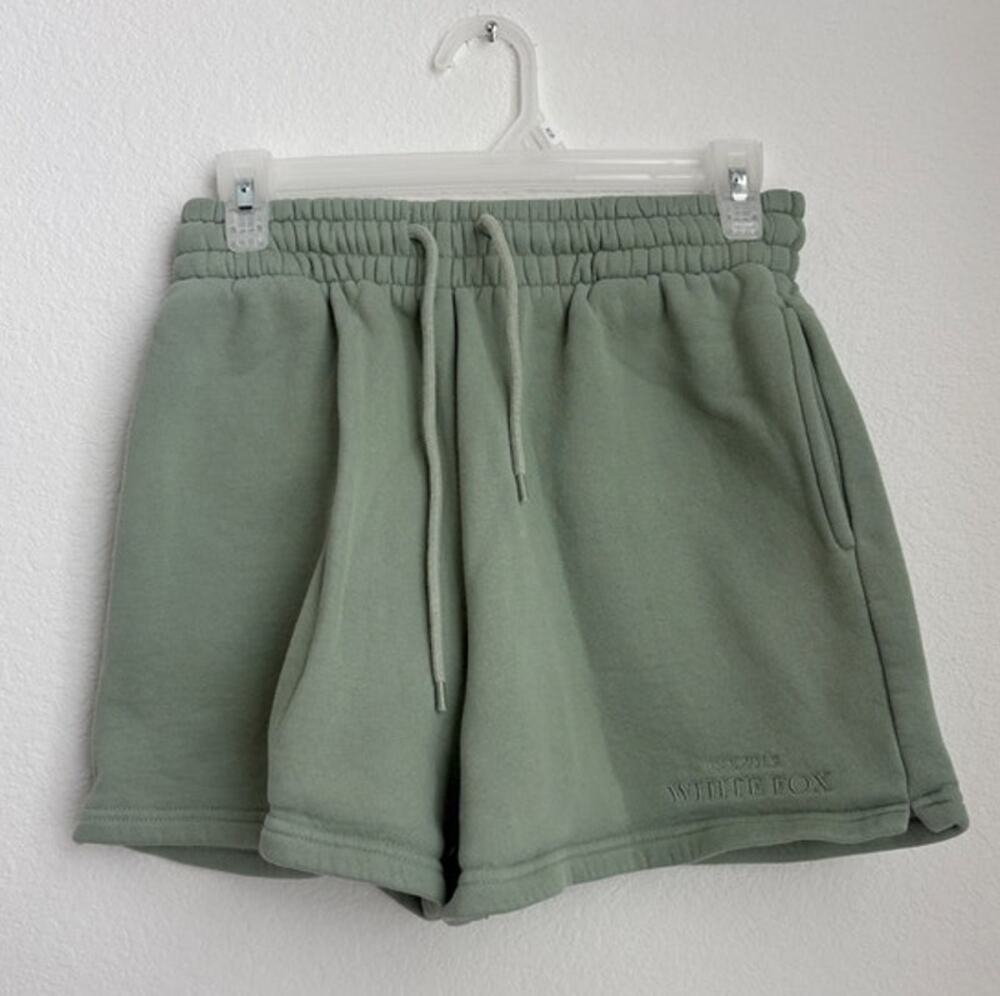 Sage Green White Fox Boutique Sweat Shorts Size Small